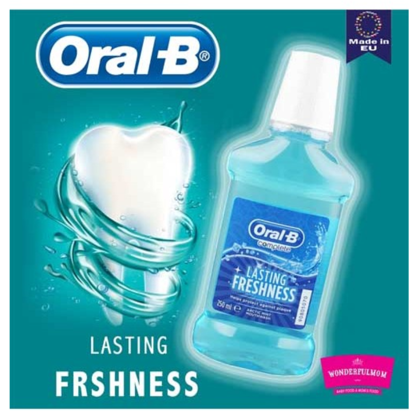 Oral-B Complete Lasting Freshness Arctic Mint Mouthwash - 250ml